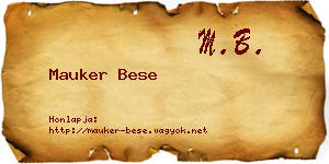 Mauker Bese névjegykártya